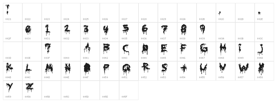 HoMicIDE-EFfeCt Character Map