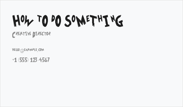 HoW tO dO SoMeThInG Business Card