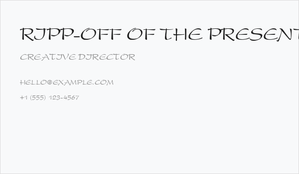 ripp-off of the Present Business Card