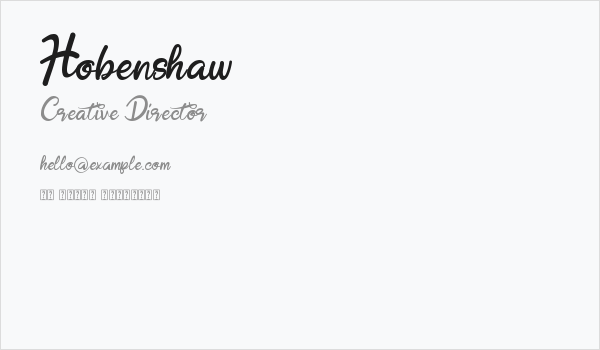 Hobenshaw Business Card