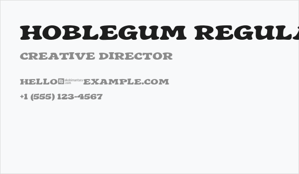Hoblegum Regular Business Card