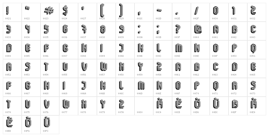 Hobo Regular Character Map