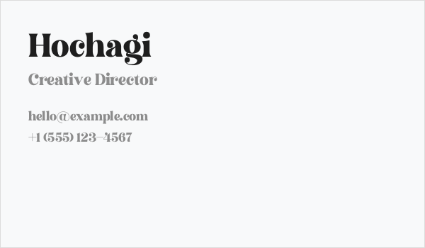 Hochagi Business Card