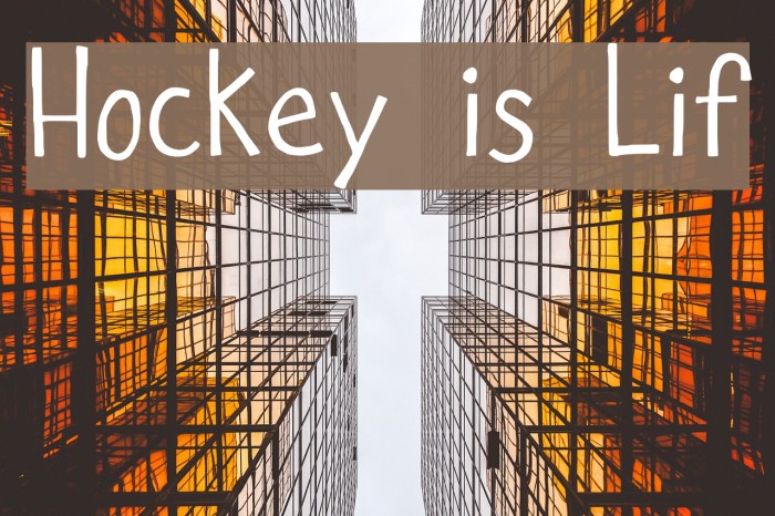 Hockey is Lif Font examples