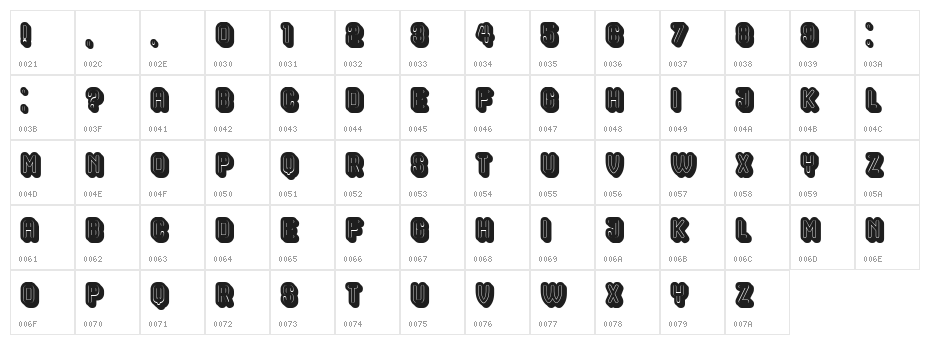 Hocus Pocus Filled Regular Character Map
