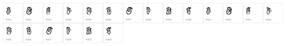 Hoder Regular Character Map