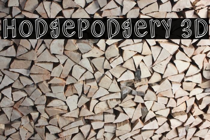 Hodgepodgery 3D Fonte examples