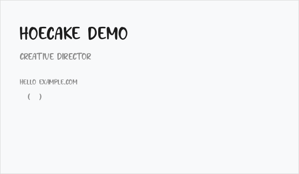 Hoecake DEMO Business Card