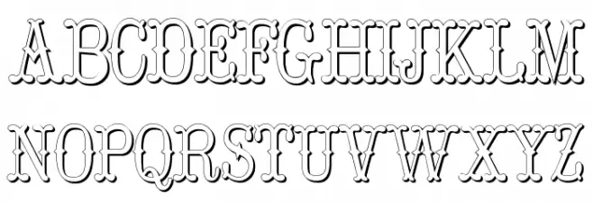 Hoedown Shadow Font Litere mari