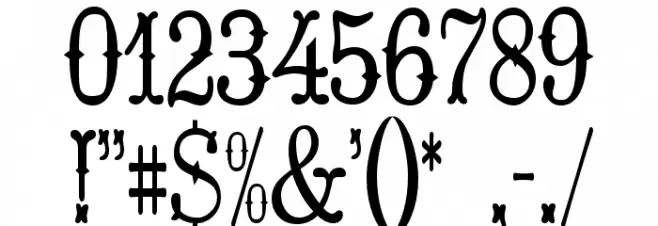 Hoedown Font Alte caractere