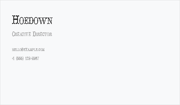 Hoedown Business Card