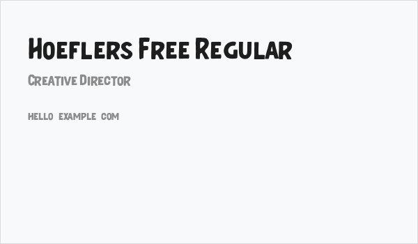 Hoeflers Free Regular Business Card