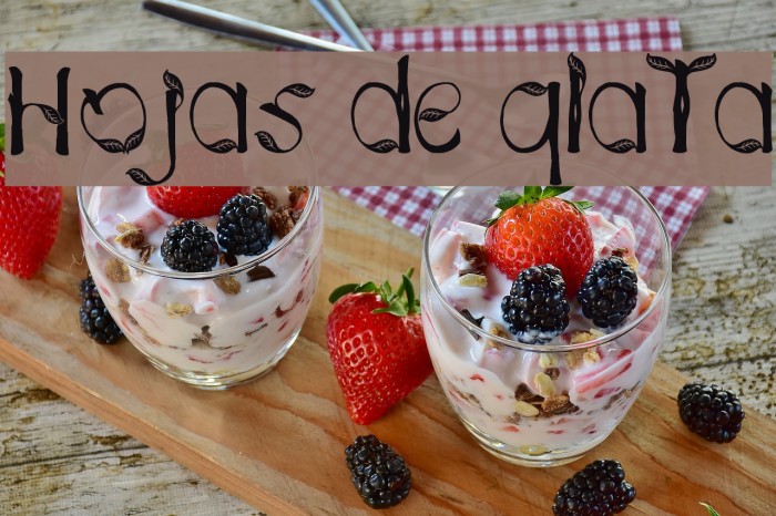 Hojas de plata Font examples