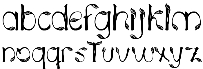 Hojas de plata Font LOWERCASE