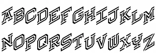 Hokjesgeestcube Italic Schriftart Groß