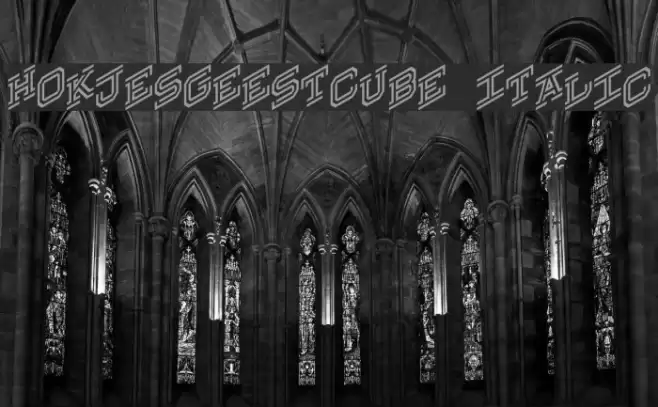 Hokjesgeestcube Italic Font examples