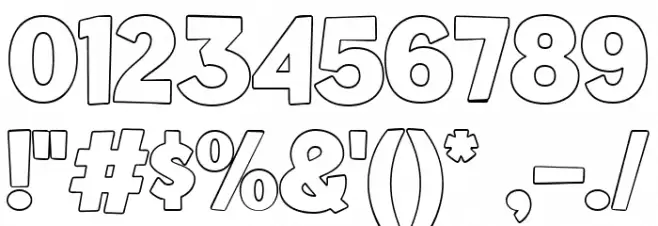 Hokuba Grabs Outline Font OTHER CHARS