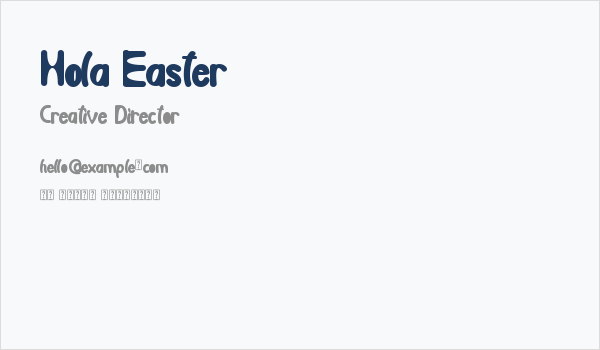 Hola Easter Business Card