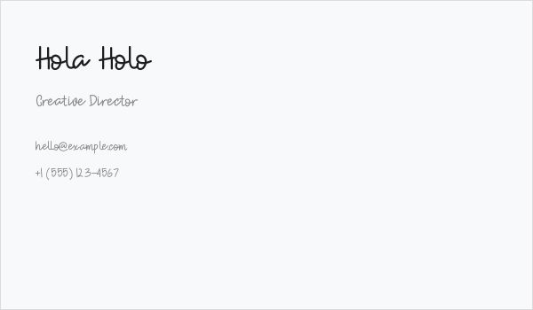 Hola Holo Business Card