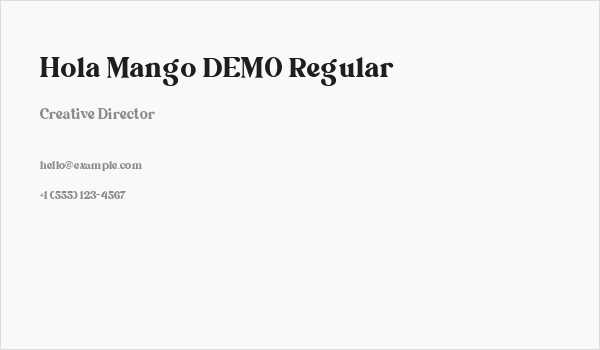 Hola Mango DEMO Regular Business Card