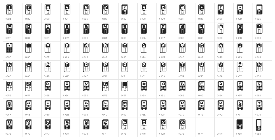 Hola Mota Bold Expanded Character Map