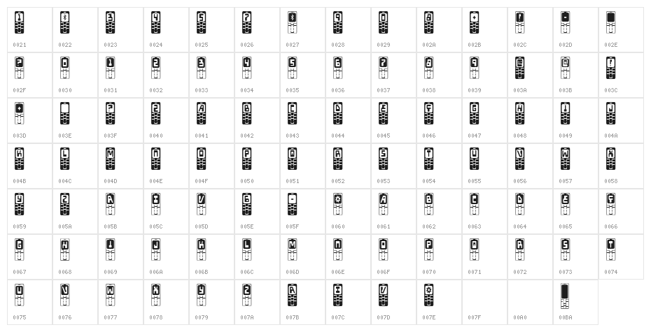 Hola Mota Condensed Character Map