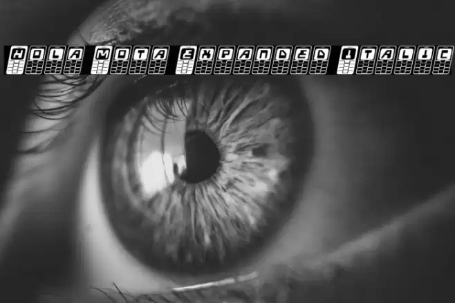 Hola Mota Expanded Italic Font examples