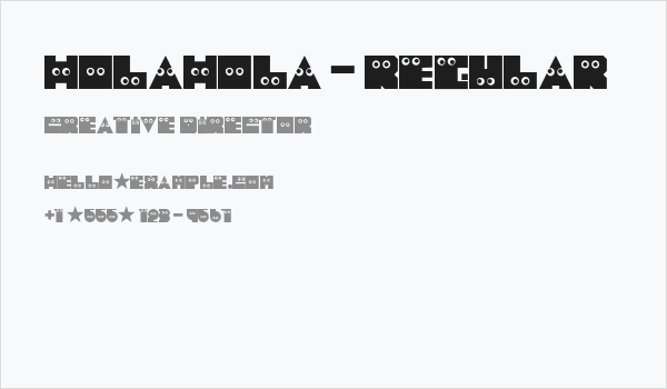 HolaHola-Regular Business Card