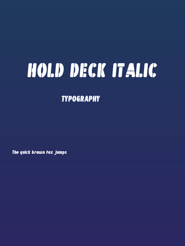 Hold Deck Italic Poster