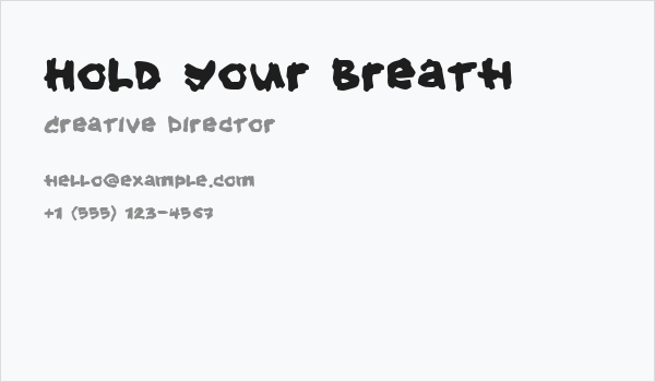 Hold your breath Business Card