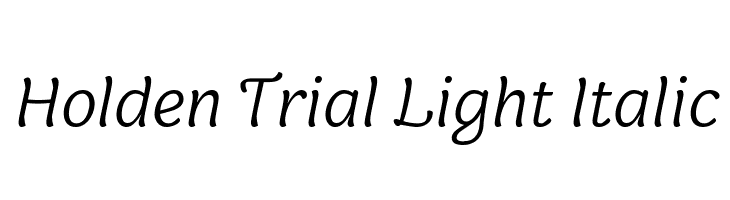 Holden Trial Light Italic Schriftart