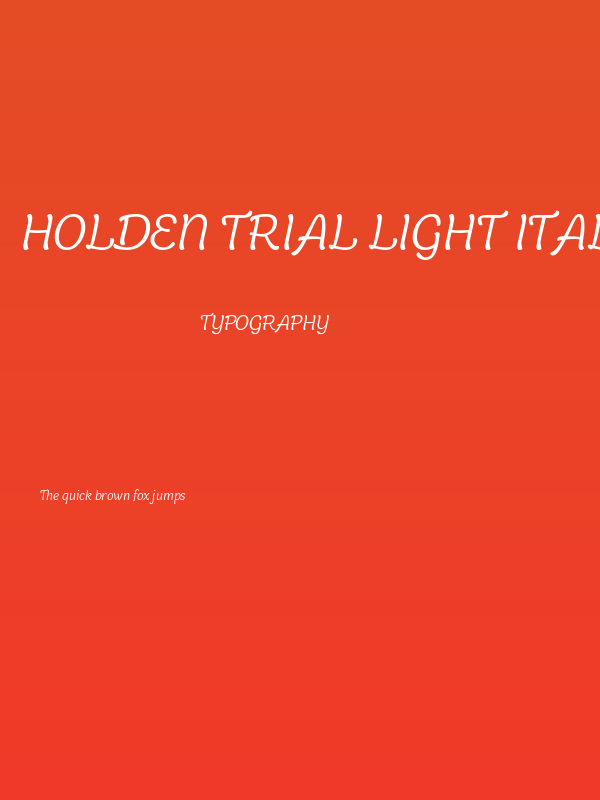 Holden Trial Light Italic Poster