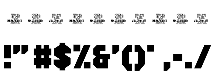Holder Bold PERSONAL USE ONLY Regular Font OTHER CHARS