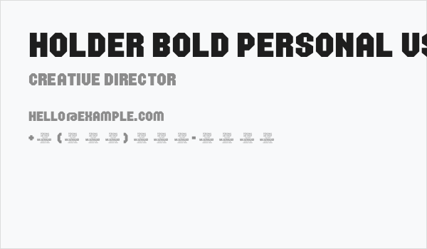 Holder Bold PERSONAL USE ONLY Regular Business Card