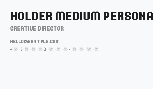 Holder Medium PERSONAL USE ONLY Regular Business Card