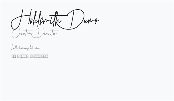 Holdsmith Demo Business Card
