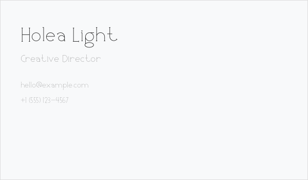 Holea Light Business Card