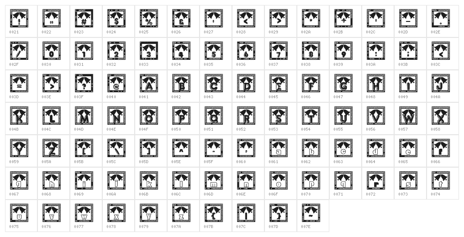 Holialpha decorative Character Map