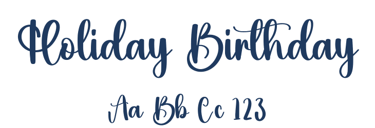 Holiday Birthday Font Preview