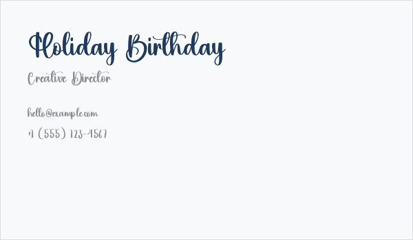 Holiday Birthday Business Card