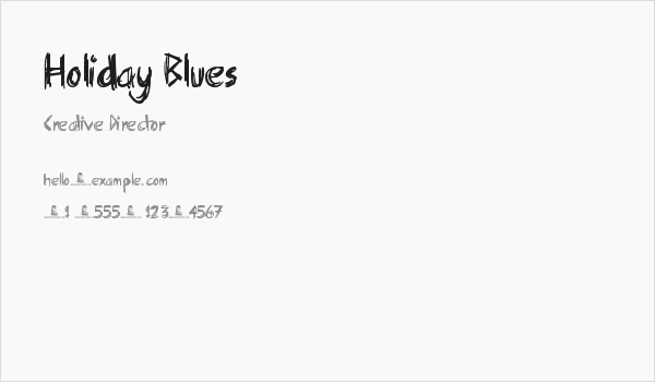 Holiday Blues Business Card