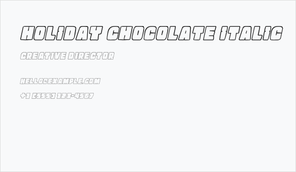 Holiday Chocolate Italic Business Card