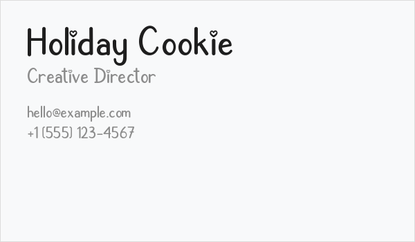 Holiday Cookie Business Card