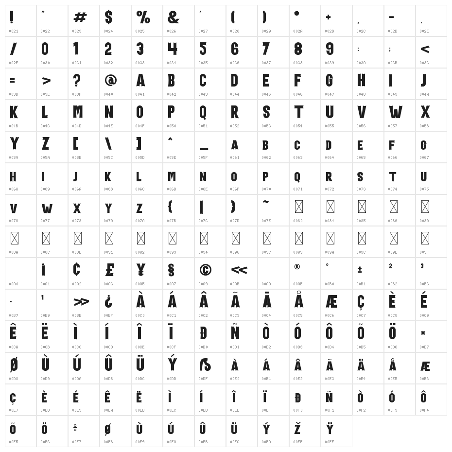 Holiday Harmony Character Map