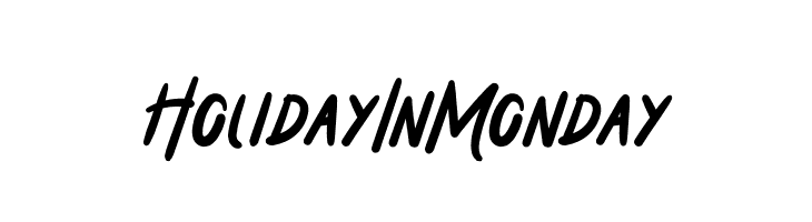 Holiday In Monday  font caratteri gratis