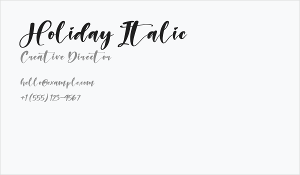Holiday Italic Business Card