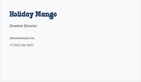 Holiday Mango Business Card