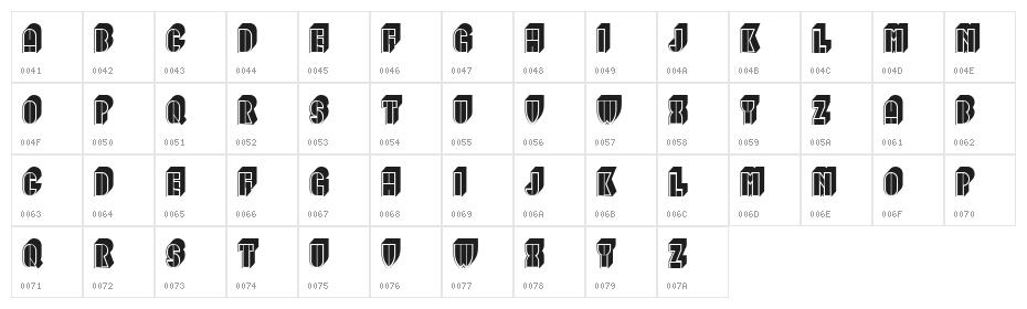 Holiday Regular Character Map