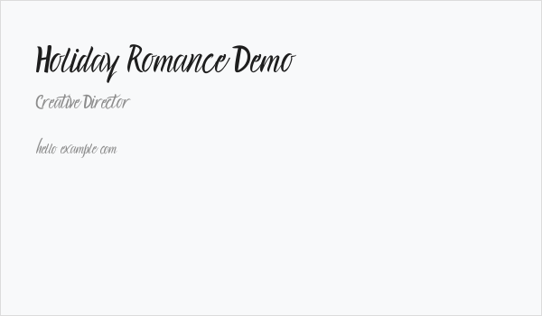 Holiday Romance Demo Business Card