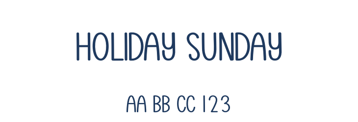 Holiday Sunday Font Preview